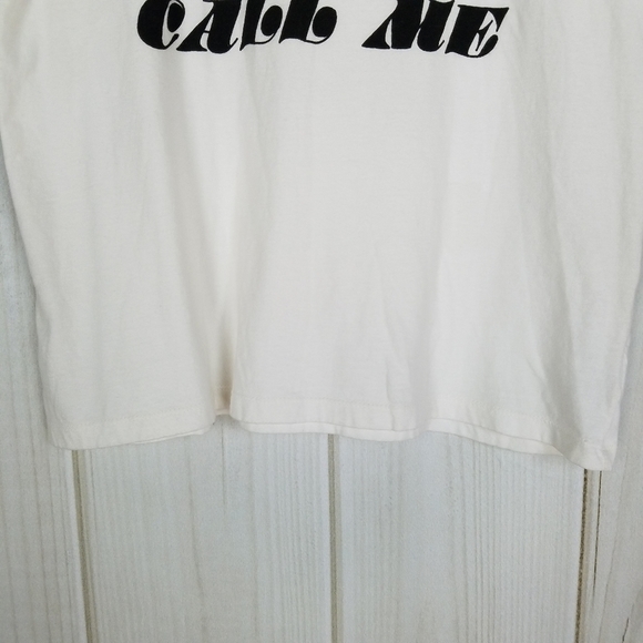American Eagle White Graphic Tee Call Me - Picture 5 of 8